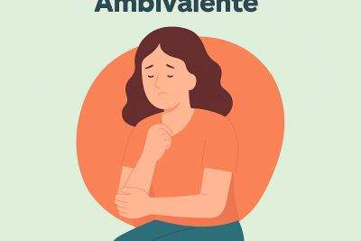 Apego ansioso ambivalente Figura de mujer sola con apego ansioso ambivalente